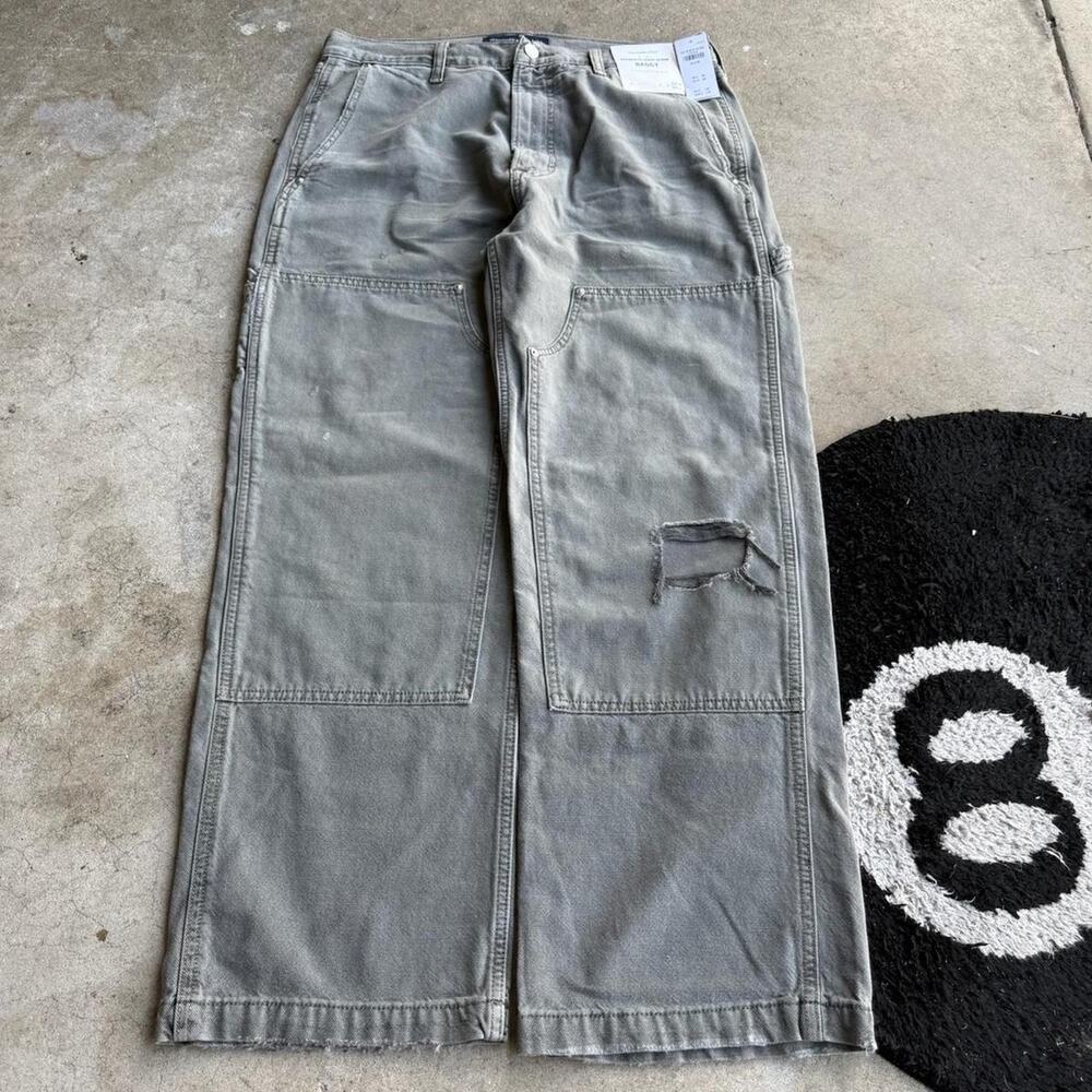 Y2K Abercrombie & Fitch Baggy Double Knee Jeans NWT Olive Green